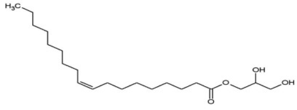 Chemical structure of GMO.