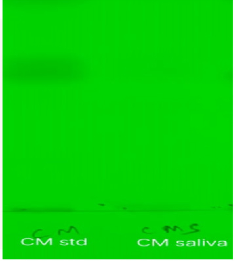 HPTLC band Chromatogram of standard and sample cypermethrin.