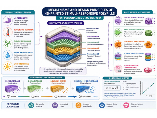 4D Printed Stimuli-Responsive Polypills for Personalized Drug Therapy: Advances, Challenges, and Future Perspectives