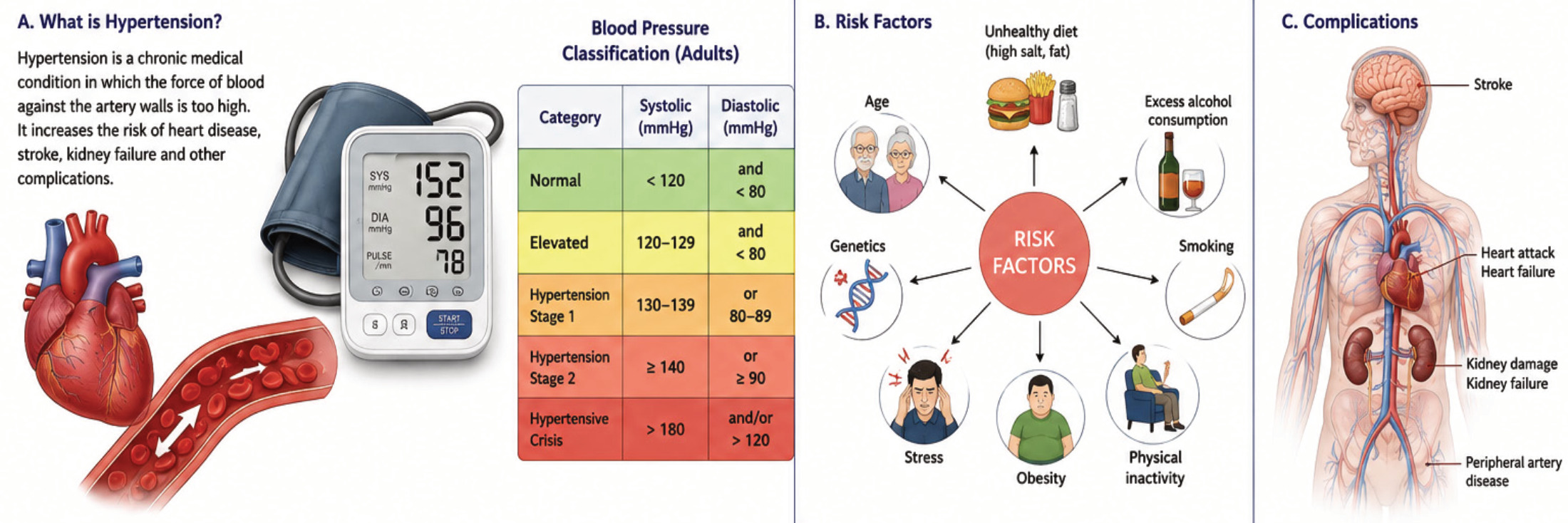 Hypertension (High Blood Pressure).