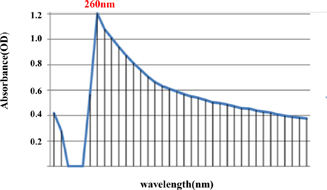 UV-visible of chitosan NPS.