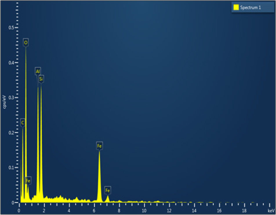 SEM-EDAX Peaks of Shodhita Gairika.